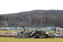 Ausblick &uuml;ber die abgerissene Trib&uuml;ne (Foto: oas)