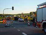 Umgekippter Lkw blockierte B4 (Foto: privat)