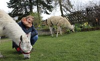 Bild: Unsere Redakteurin der Kyffh&auml;user Nachrichten, Eva Maria Wiegand, besuchte die Unstrut-Lamas in Herbsleben