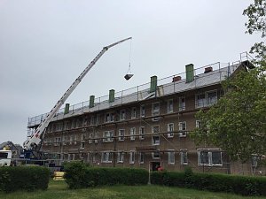 Bauarbeiten in der Harzstra&szlig;e in Rottleberode