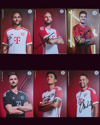 6 FC Bayern Autogrammkarten original unterschrieben VB (Foto: )