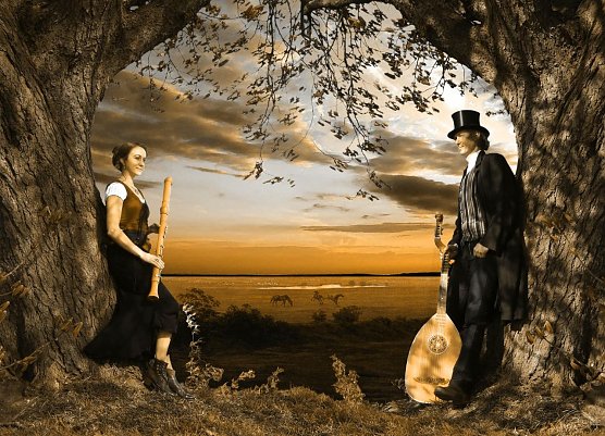 Siebenschl&auml;fer in einer Landschaft, die wie von Caspar David Friedrich geschaffen scheint. (Foto: Burg & Schloss Allstedt)