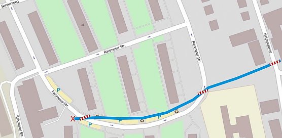 Verlauf der neuen Fernw&auml;rmeleitung. Hier ist mit Verkehrseinschr&auml;nkungen zu rechnen. (Foto: Stadtverwaltung Eisleben)