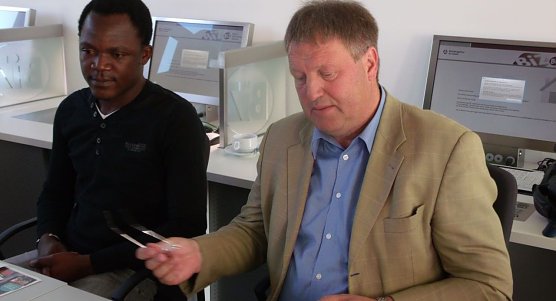 Dr. Feu&szlig;ner und Constant Konditamde beim Pressegespr&auml;ch (Foto: bwi)