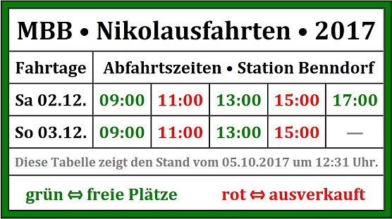 Nikalausfahrten (Foto: Mansfelder Bergwerksbahn) Nikalausfahrten (Foto: Mansfelder Bergwerksbahn)