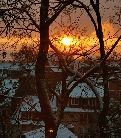 Adventssonntag 2023 kurz vor Sonnenuntergang oberhalb des Johannishofes in Nordhausen (Foto: Gerald Sch&uuml;tze)