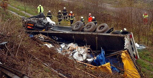 Unfall auf der A 38 (Foto: Wiethoff)