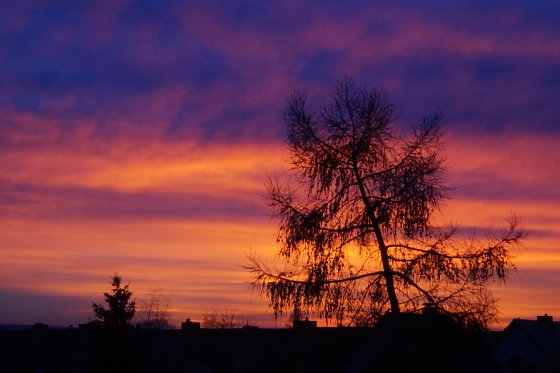 Bild: Brennender Himmel &uuml;ber Nordhausen