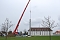 Mast aufgestellt