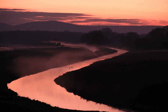 Bild: Abendstimmung am Stausee Kelbra