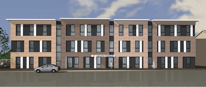 So soll das neue Jobcenter des Landkreises Mansfeld-S&uuml;dharz in Hettstedt aussehen. Die Vorbereitungen f&uuml;r den Hochbau werden derzeit getroffen. (Foto: des geplanten Baus zu Ihrer weiteren Verwendung (QQuelle: IMplusPRO Immobilien + Projektentwicklungs GmbH))