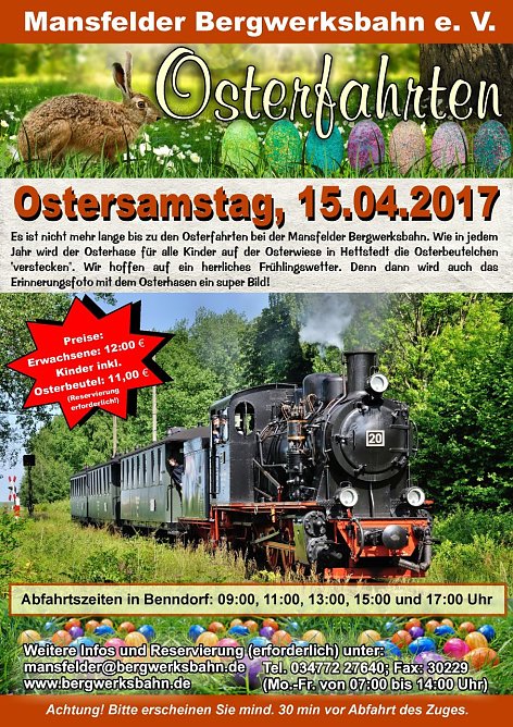 Plakat (Foto: Mansfelder Bergwerksbahn)