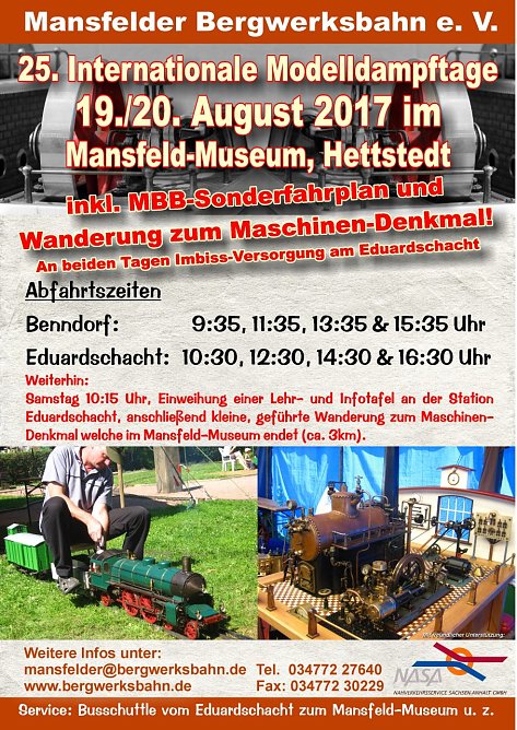 Plakat Sonderzug (Foto: Mansfelder Bergwerksbahn, Marco Zeddel) Plakat Sonderzug (Foto: Mansfelder Bergwerksbahn, Marco Zeddel)