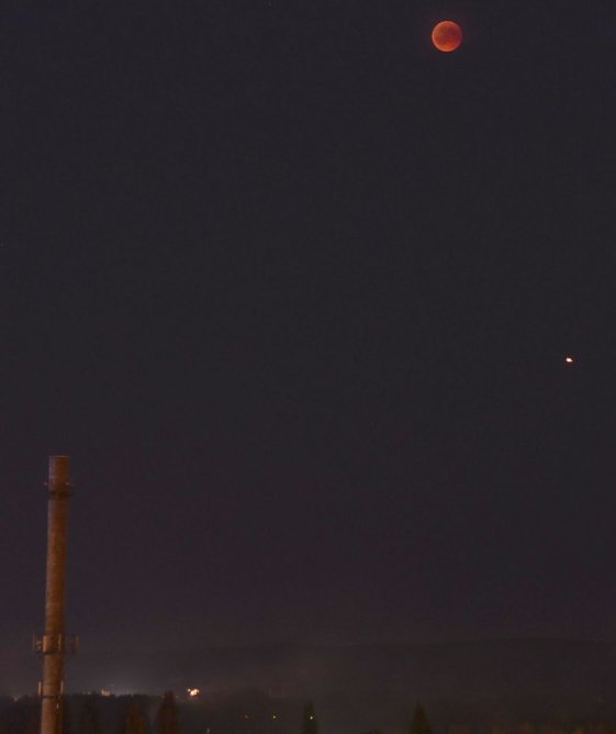 Mondfinsternis am 27.7.2018 (Foto: Lydia Lenz, Carolin Gutsche)