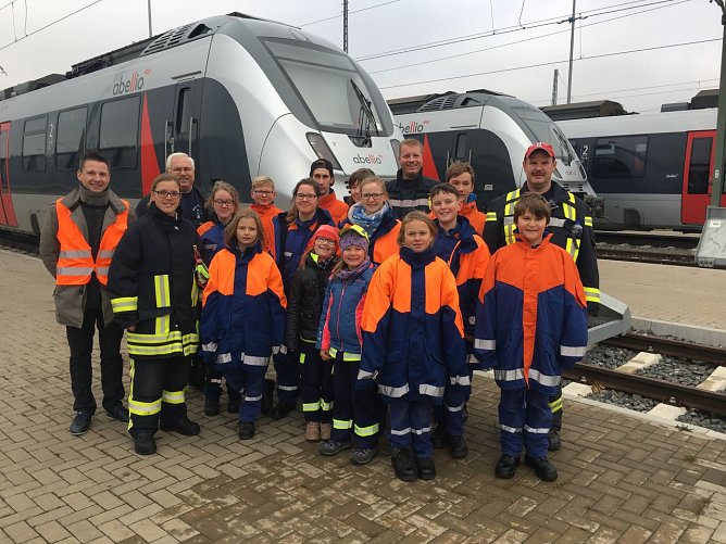 Zu Gast bei Abellio  (Foto: Jugendfeuerwehr Helfta )