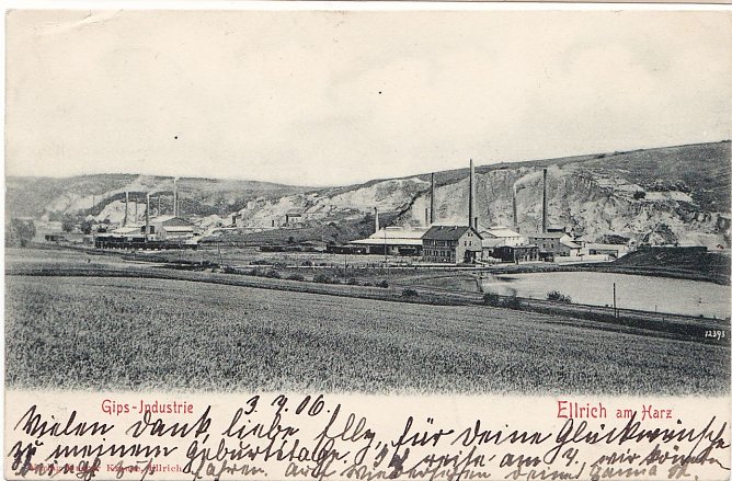 Gipskante Ellrich-Juliush&uuml;tte im Jahr 1906 (Foto: privat)