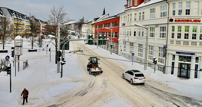 Die Nordh&auml;user Innenstadt am 9. Februar (Foto: nnz-Archiv)
