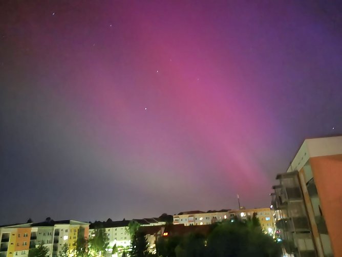 Polarlicht &uuml;ber Nordhausen (Foto: S Deckert)