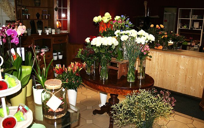 Blumen geh&ouml;ren auch zum Angebot. (Foto: Ulrich Reinboth)