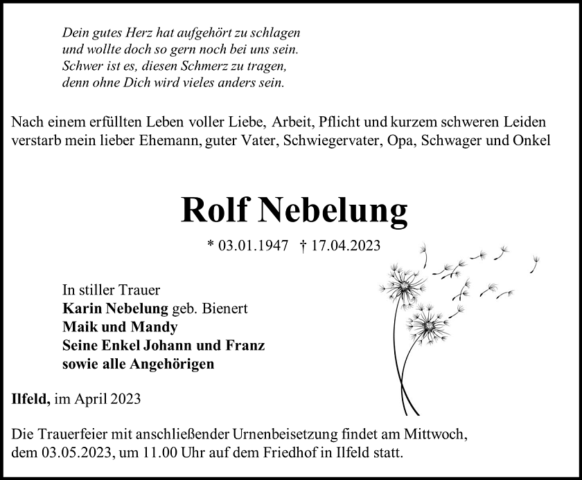 Traueranzeige (Foto: Schade)