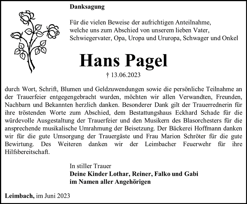 Danksagung (Foto: Schade)