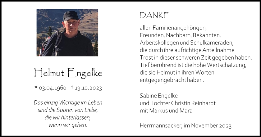 Danksagung (Foto: Bestattungshaus Schade)