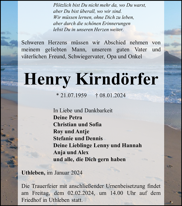 Traueranzeige (Foto: Schade)