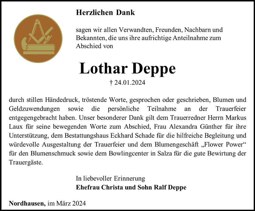 Danksagung (Foto: Schade)