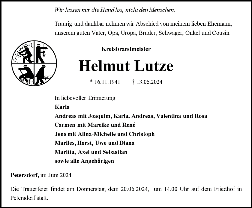 Traueranzeige (Foto: Schade)