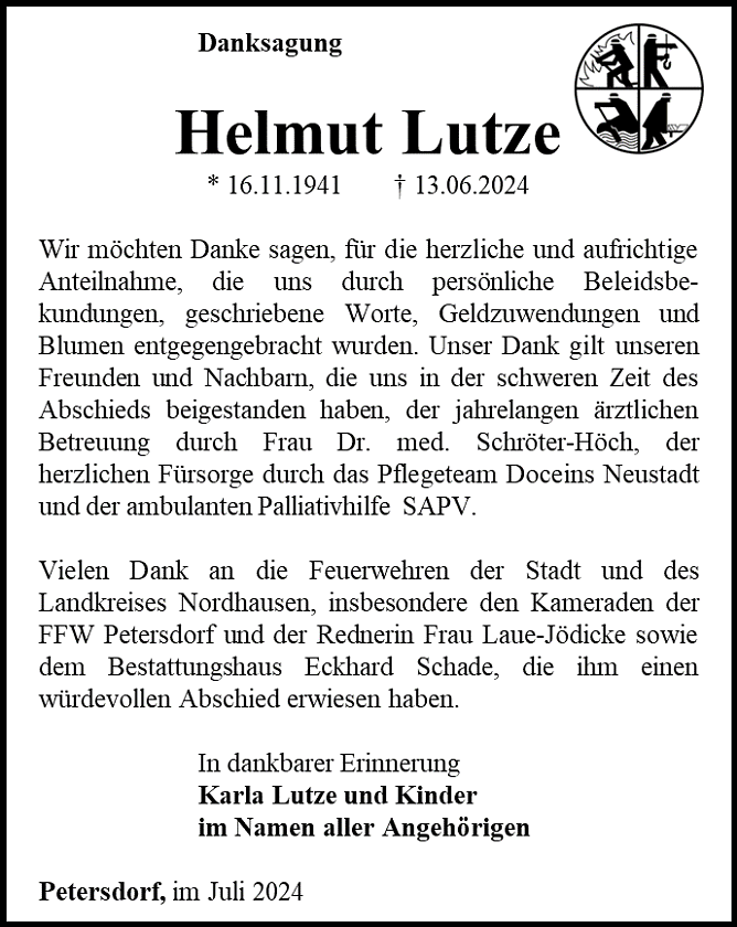 Danksagung (Foto: Schade)