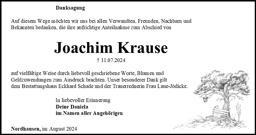 Danksagung (Foto: Bestattungshaus Eckhard Schade)