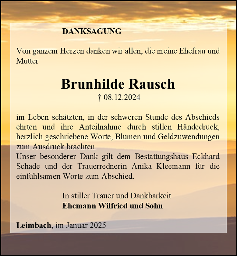 Danksagung (Foto: Bestattungshaus Schade)