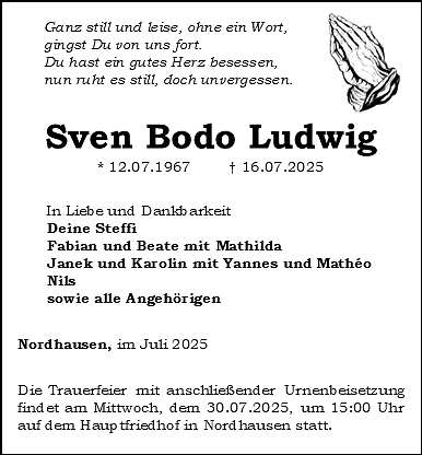 Traueranzeige (Foto: Schade)