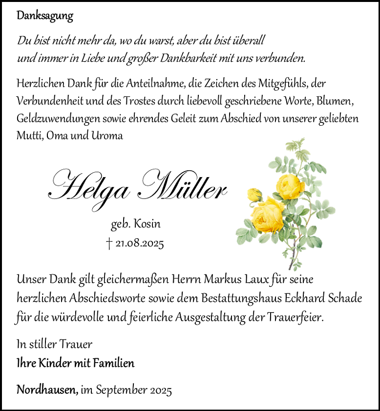 Danksagung (Foto: Schade)