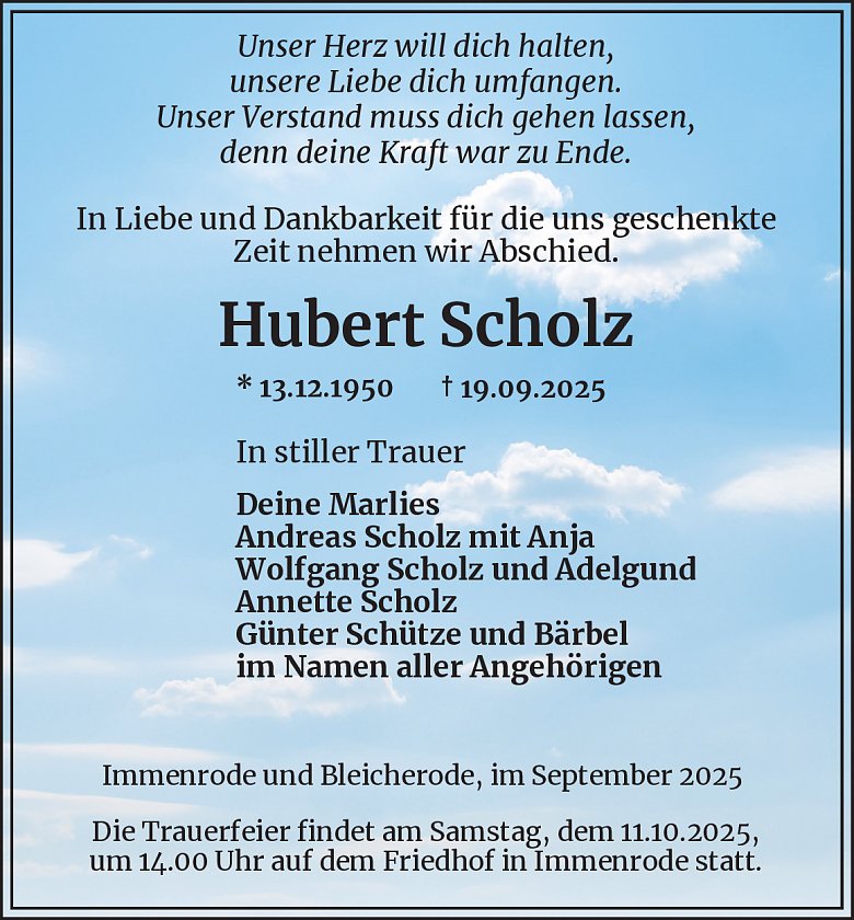 Traueranzeige (Foto: Best. Westerhausen)