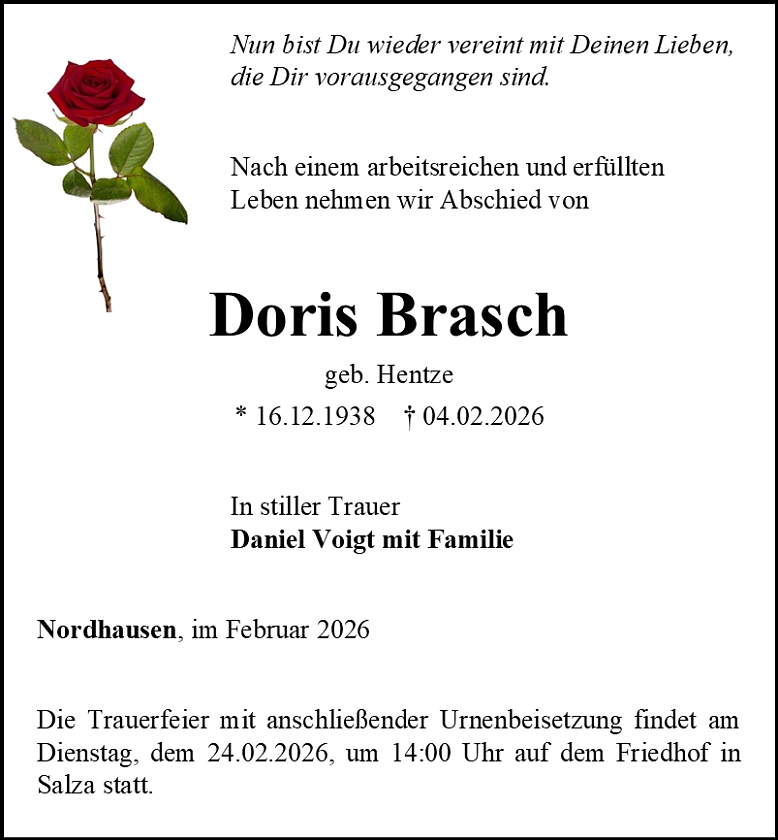 Traueranzeige (Foto: Schade)