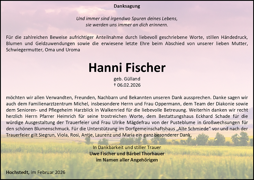 Danksagung (Foto: Schade)