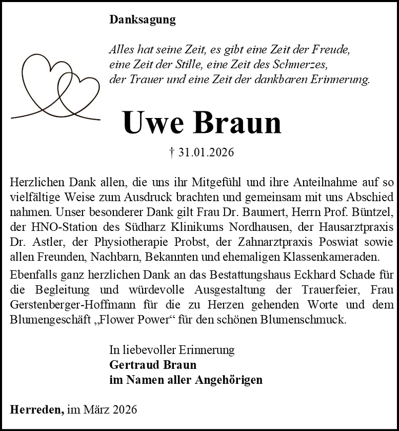 Danksagung (Foto: Schade)