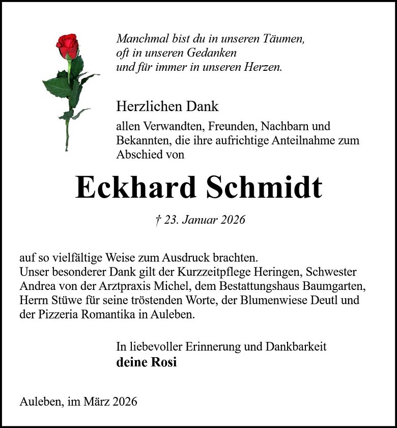 Danksagung (Foto: Bestattung Baumgarten)