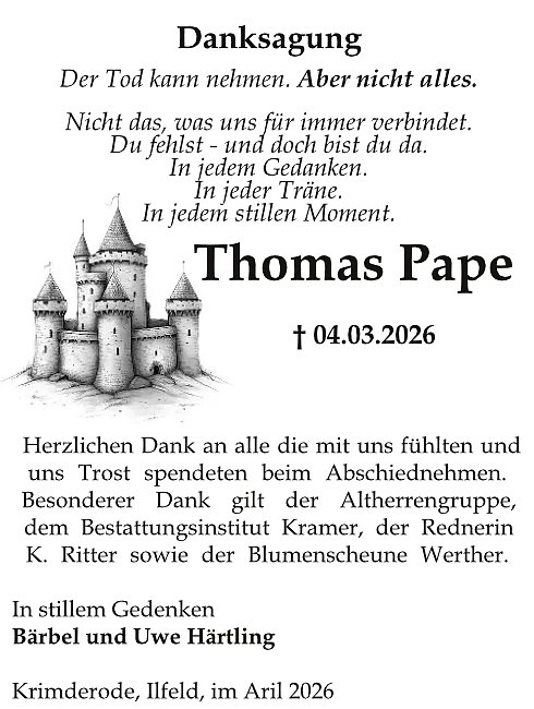 Danksagung (Foto: Bestattungen Kramer)