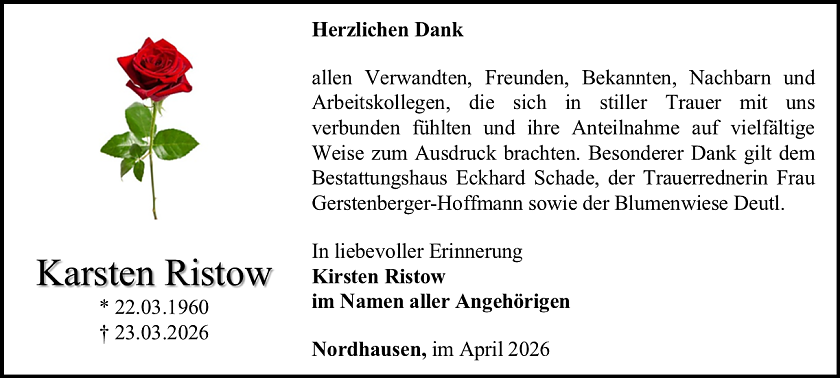 Danksagung (Foto: Bestattungshaus Eckhard Schade)