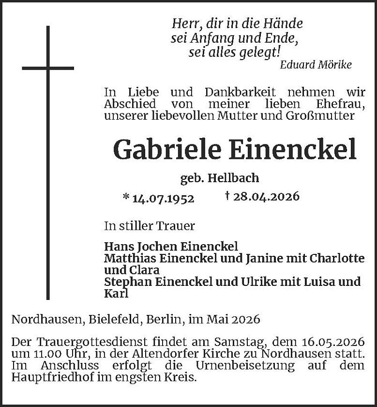 Traueranzeige (Foto: Bestattungen Kramer)