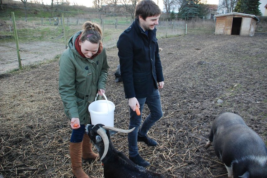 Durchhalten, bis der Eimer leer ist: Cathleen Scheiner und Martin Schulze.