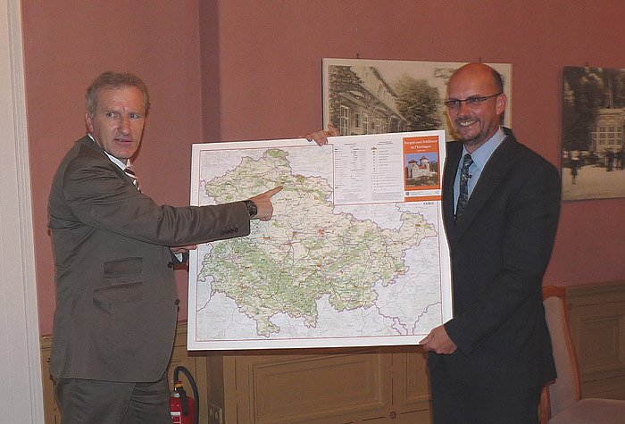 Neue Karte Burgen und Schl&ouml;sser Th&uuml;ringens