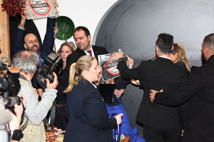 Protest bei Gr&uuml;ner Woche