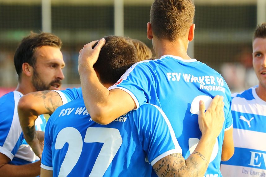 Wacker Nordhausen mit ersten Sieg in einem Heimspiel. 3:0 gegen Meuselwitz im ersten Th&uuml;ringen-Derby der Saison