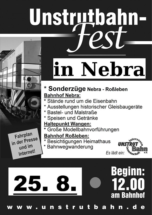 13. Unstrutbahnfest steht vor der T&uuml;r
