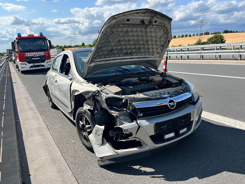Unfall auf der A38 zwischen Heringen und Kelbra