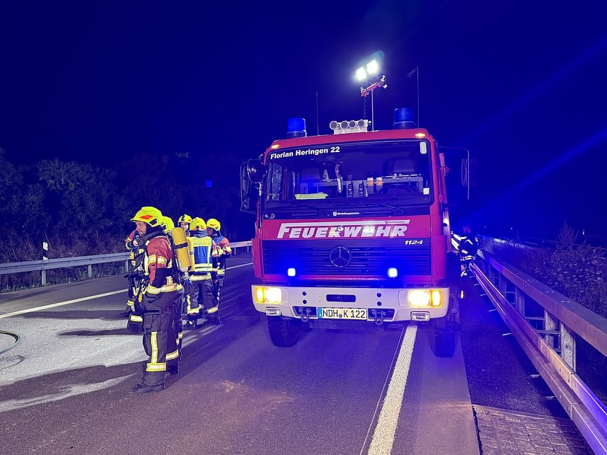 LKW-Brand auf der A38